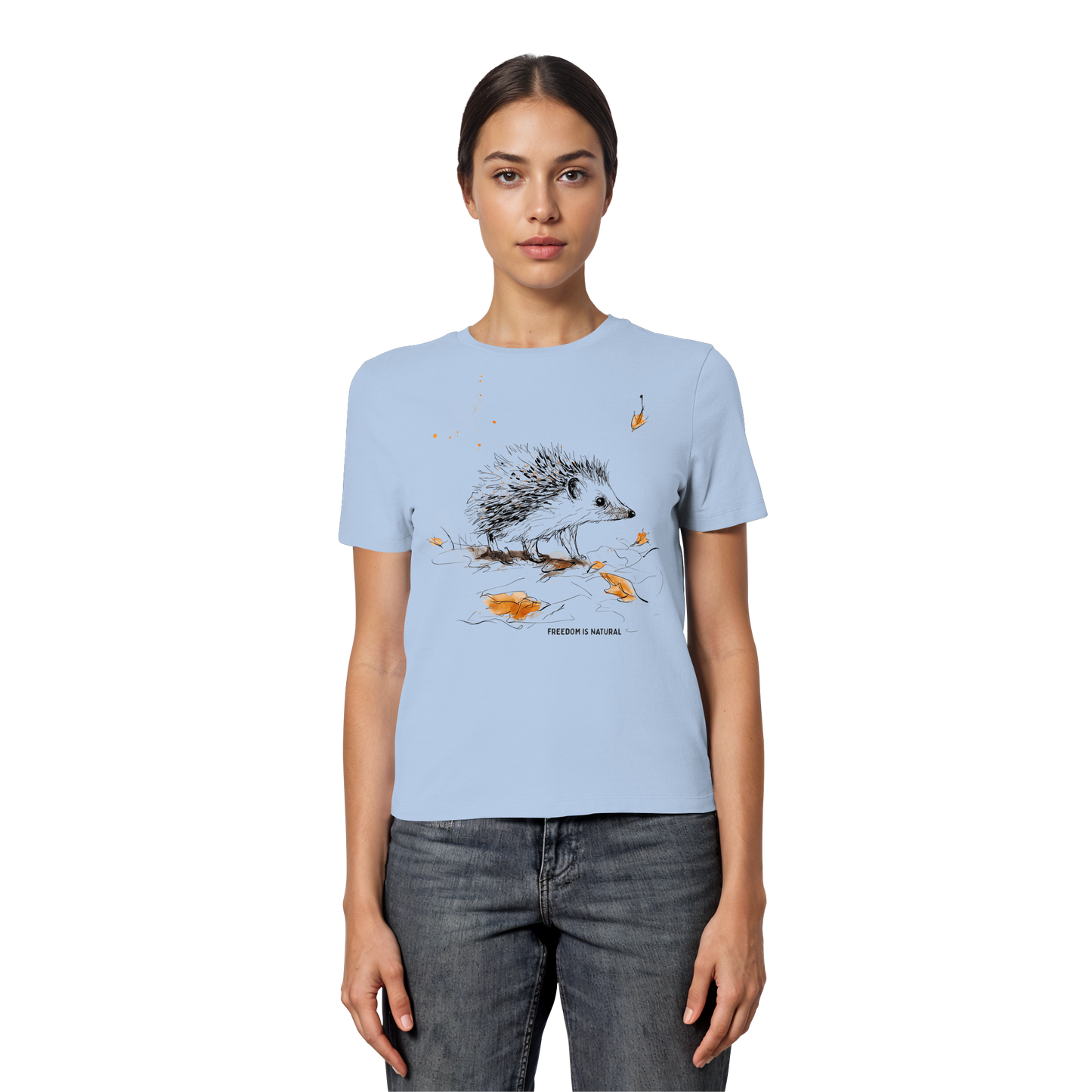 Igel Sketch Art Style - Fitted Ladies Organic Shirt