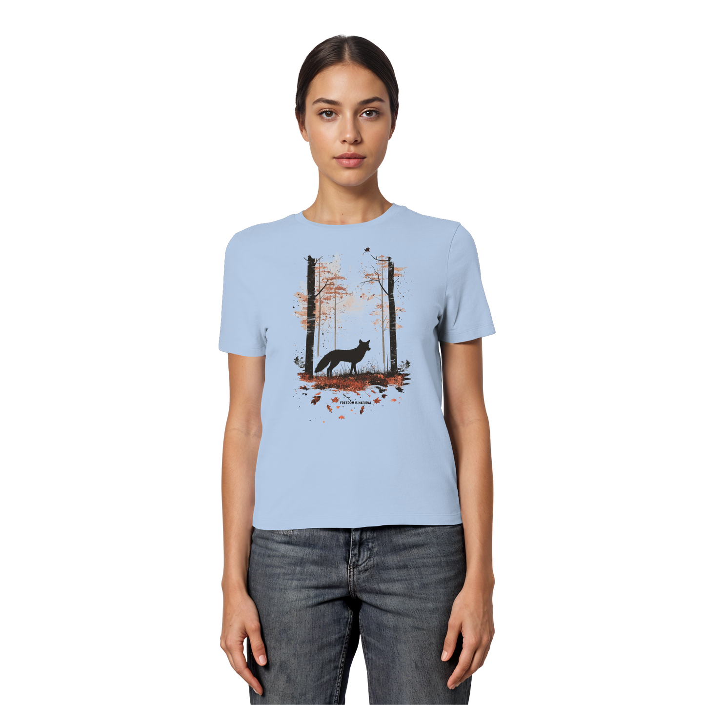 Fuchs Watercolor Style - Fitted Ladies Organic Shirt