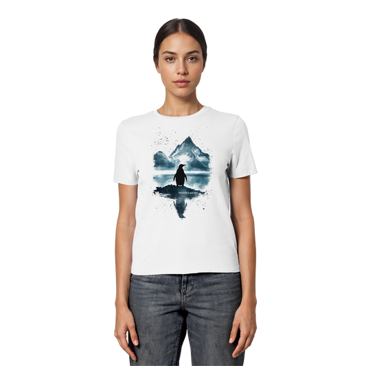 Pinguin Watercolor Style - Fitted Ladies Organic Shirt