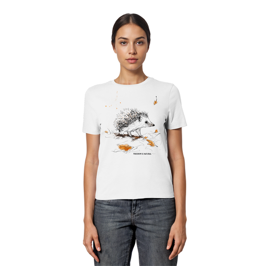 Igel Sketch Art Style - Fitted Ladies Organic Shirt