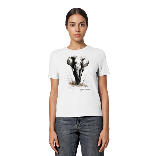 Elefant Sketch Art Style - Fitted Ladies Organic Shirt