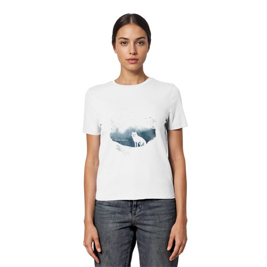 Schneefuchs Watercolor Style - Fitted Ladies Organic Shirt
