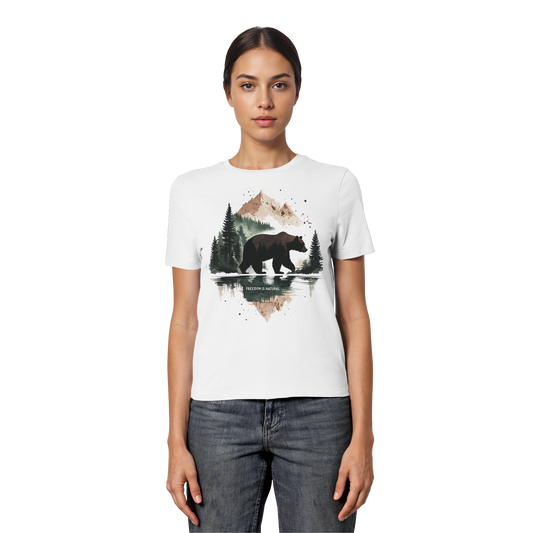 Bär Watercolor Style - Fitted Ladies Organic Shirt