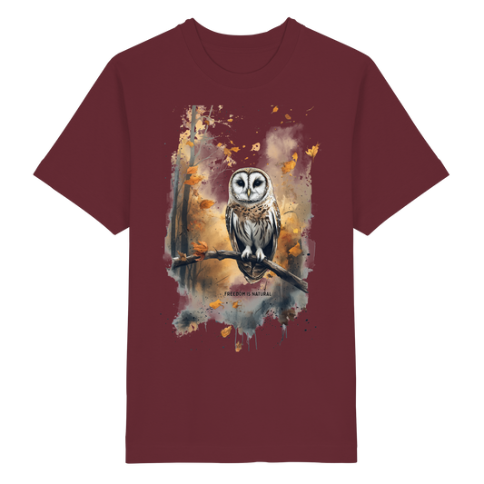 Eule Watercolor Style - Heavy Oversized Organic Shirt