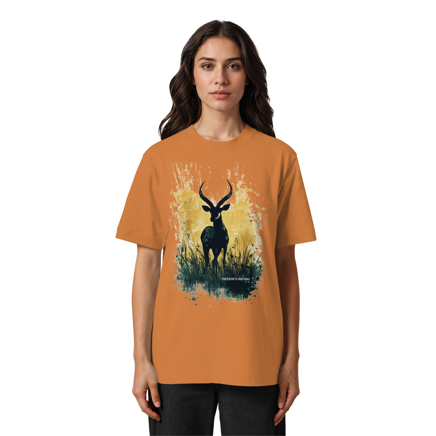Antilope Watercolor Style - Heavy Oversized Organic Shirt