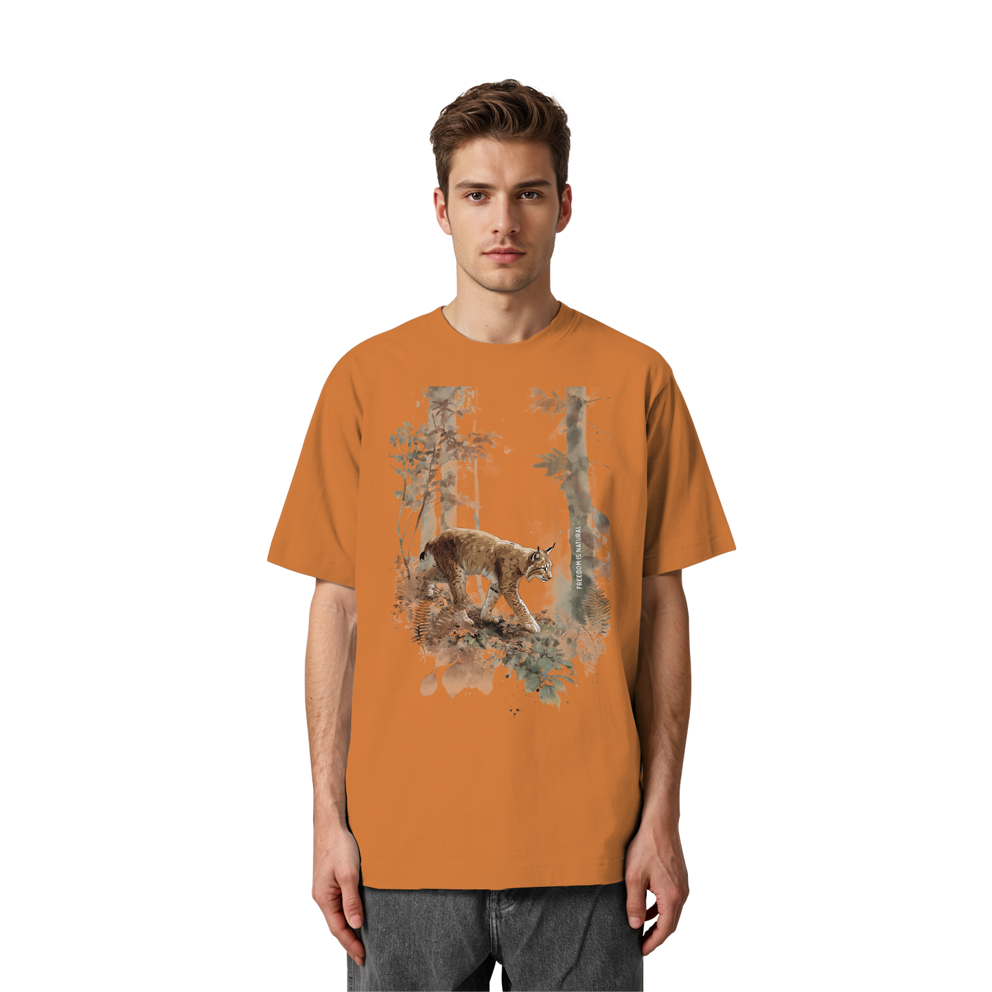 Luchs Watercolor Style - Heavy Oversized Organic Shirt