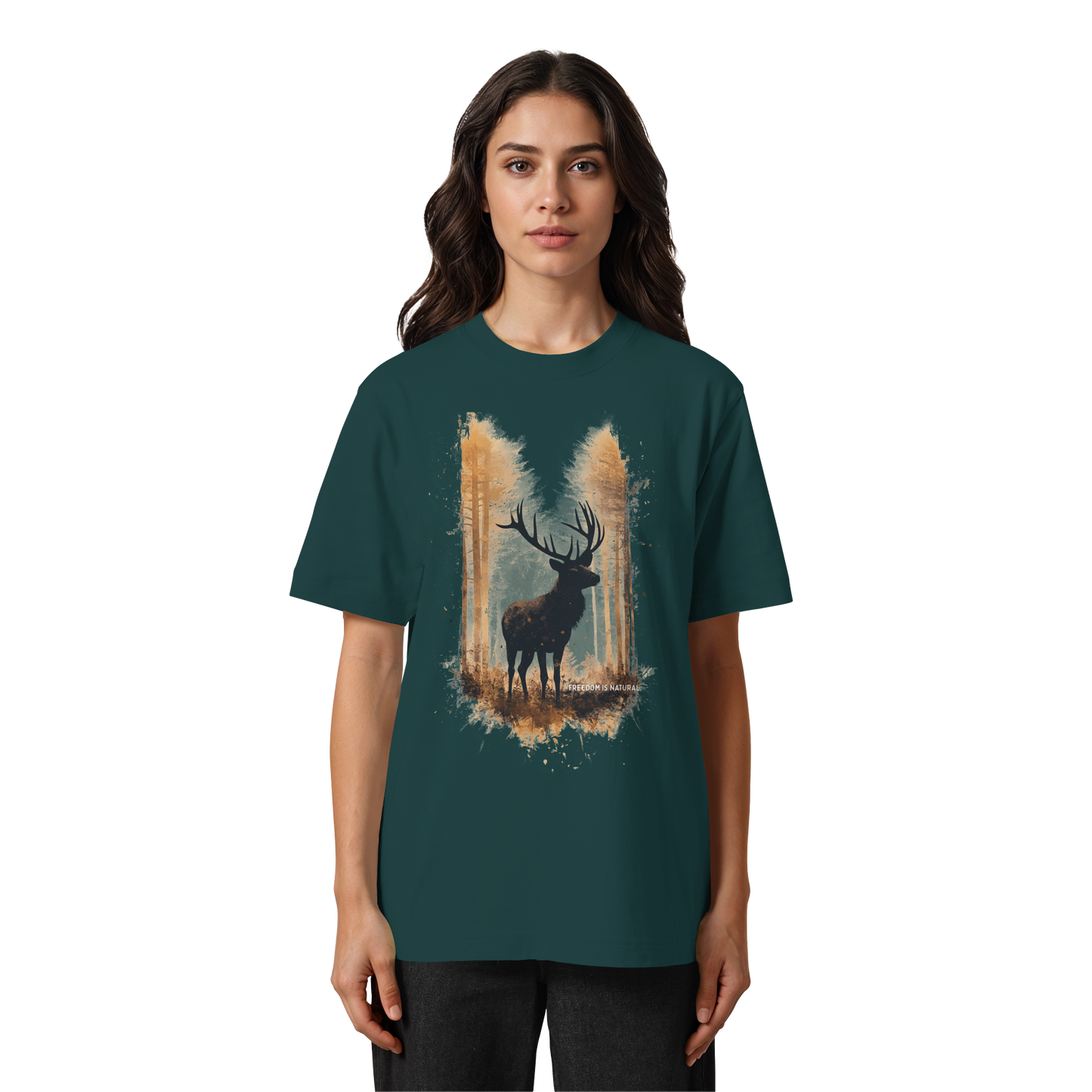 Hirsch Watercolor Style - Heavy Oversized Organic Shirt