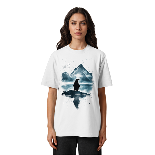 Pinguin Watercolor Style - Heavy Oversized Organic Shirt