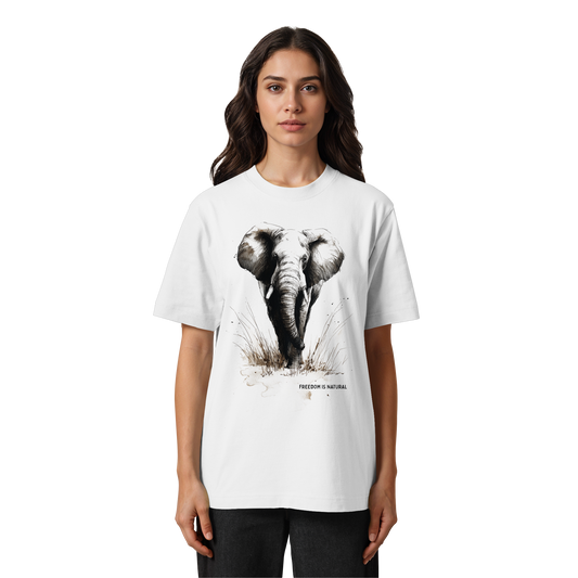 Elefant Sketch Art Style - Heavy Oversized Organic Shirt
