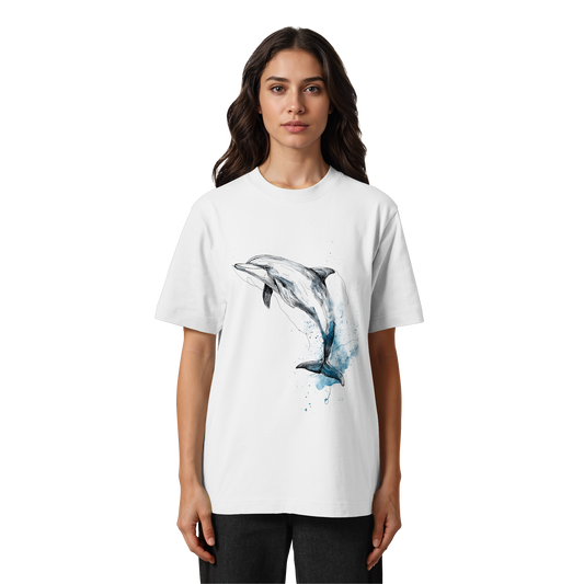 Delphin Watercolor Style - Heavy Oversized Organic Shirt