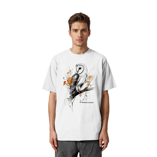 Eule Sketch Art Style - Heavy Oversized Organic Shirt