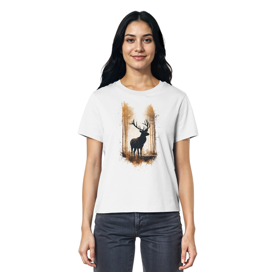 Hirsch Watercolor Style - Ladies Organic Shirt