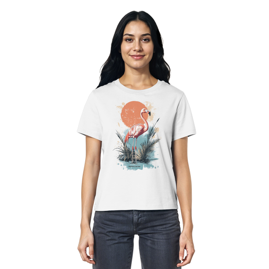 Flamingo Watercolor Style - Ladies Organic Shirt