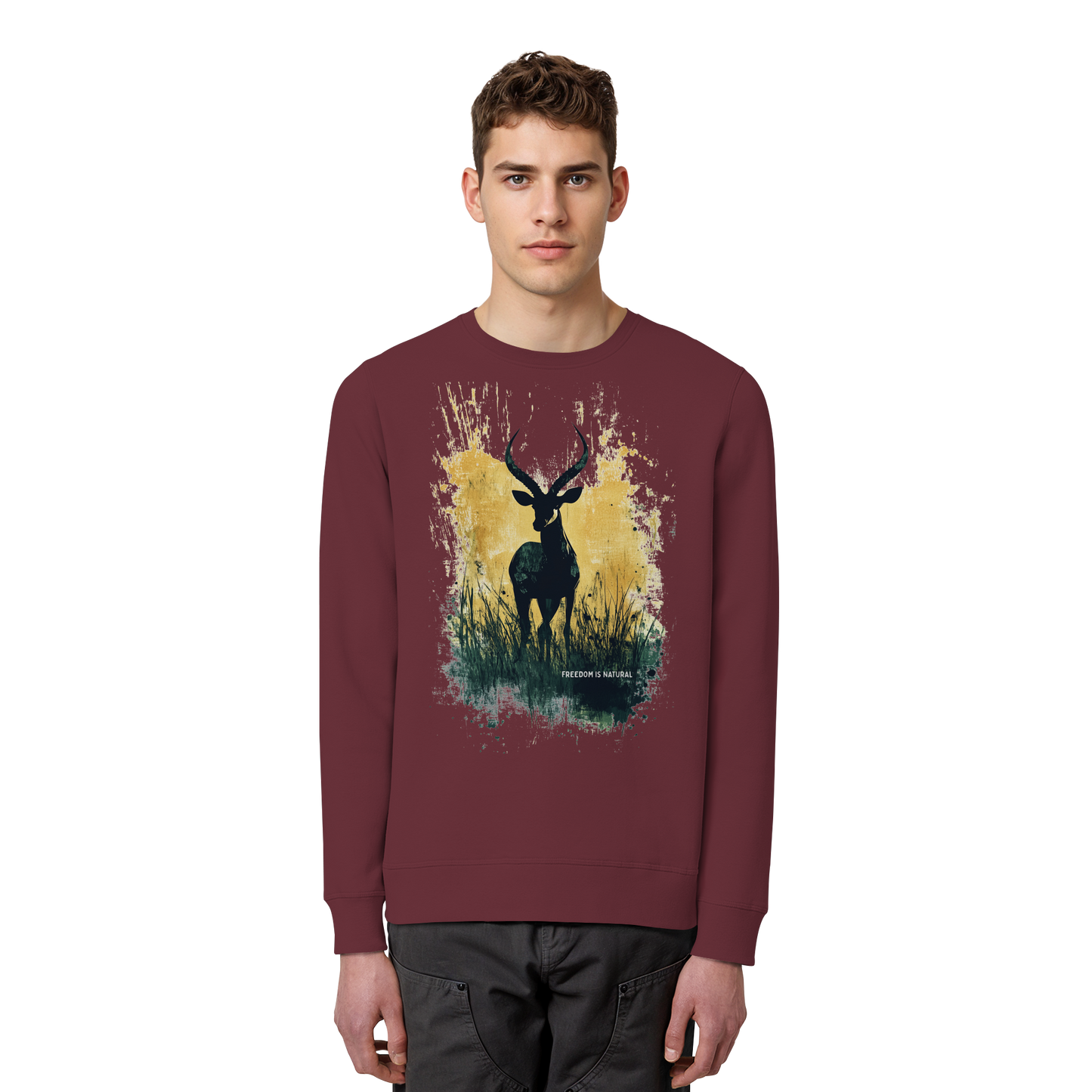 Antilope Watercolor Style - Organic Unisex Sweatshirt