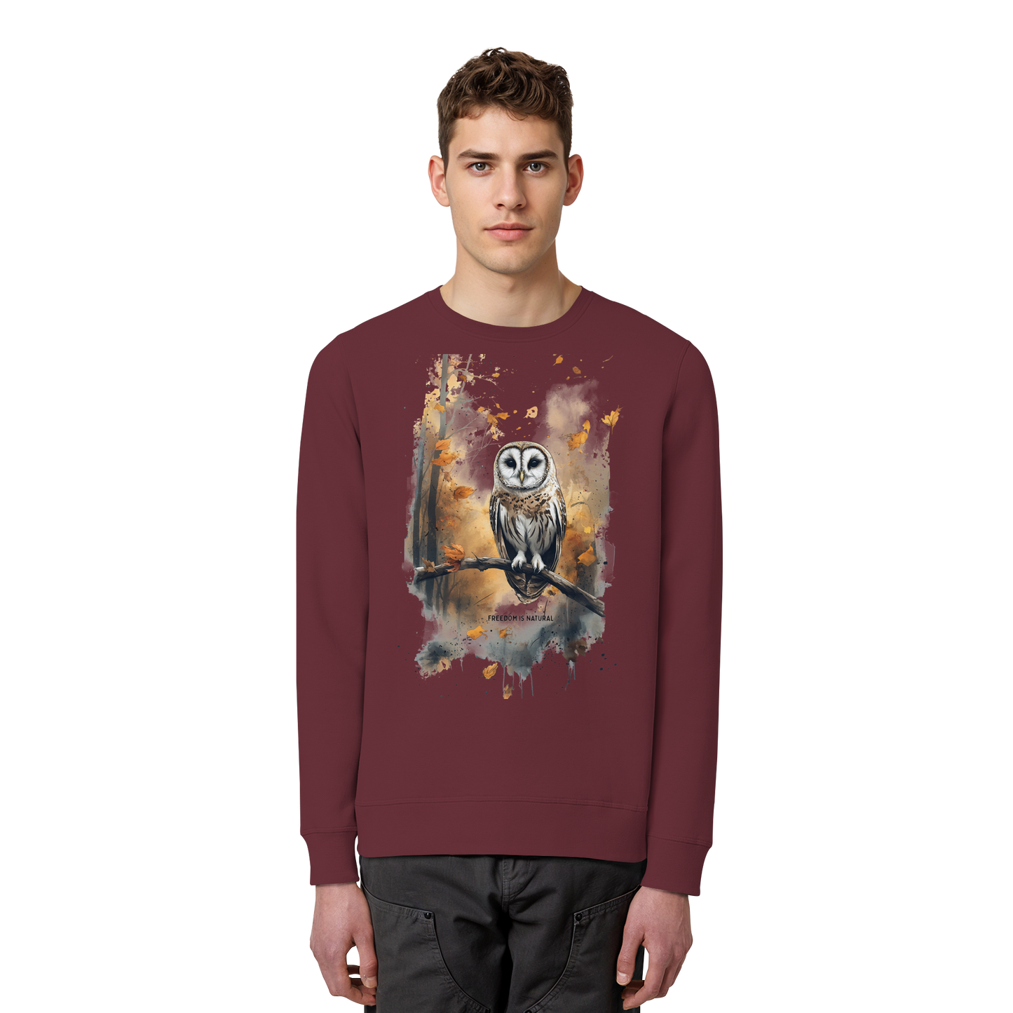 Eule Watercolor Style - Organic Basic Unisex Sweatshirt