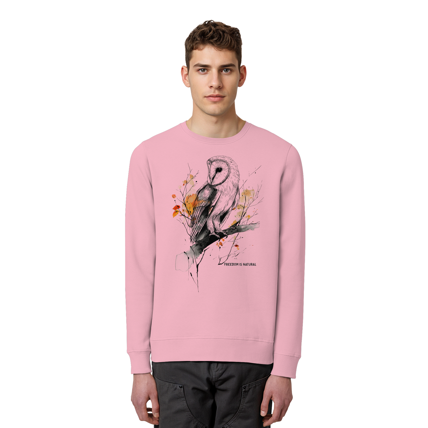 Eule Sketch Art Style - Organic Basic Unisex Sweatshirt