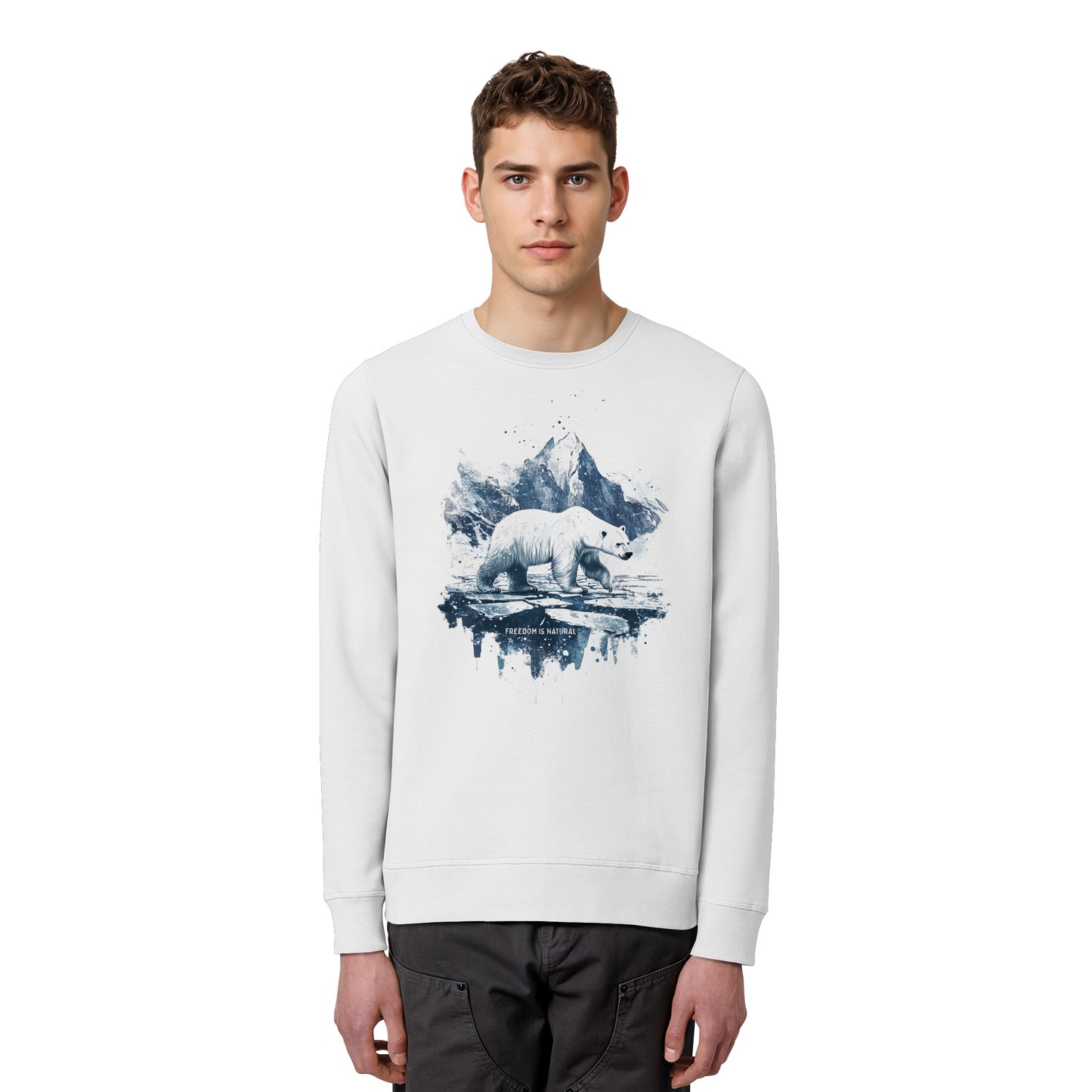 Eisbär Watercolor Style - Organic Basic Unisex Sweatshirt