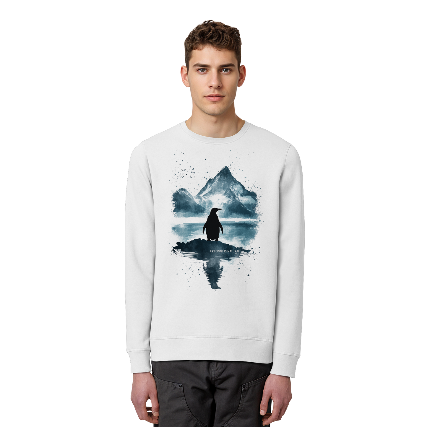 Pinguin Watercolor Style - Organic Basic Unisex Sweatshirt