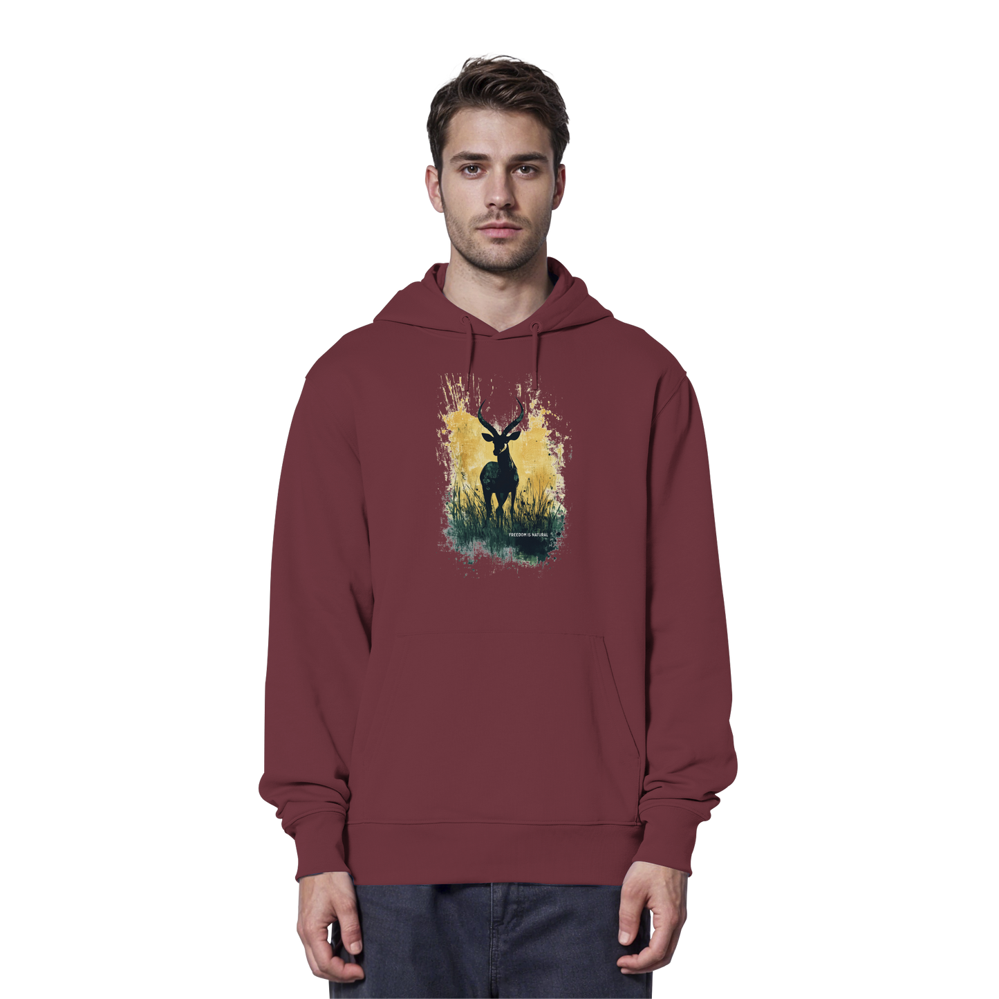Antilope Watercolor Style - Unisex Organic Hoodie