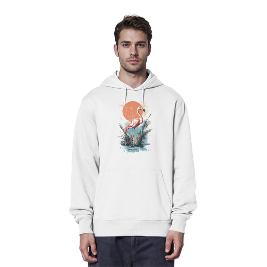 Flamingo Watercolor Style - Organic Hoodie