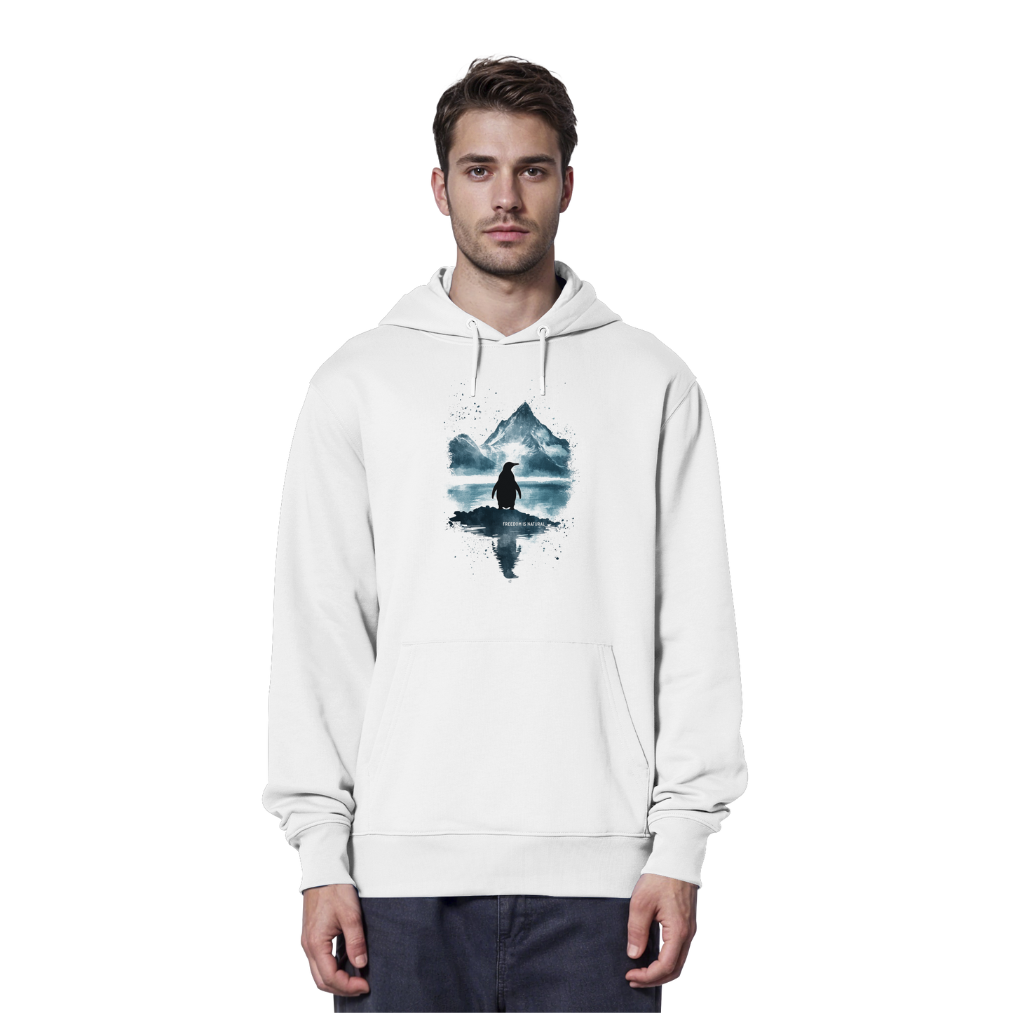 Pinguin Watercolor Style - Organic Hoodie