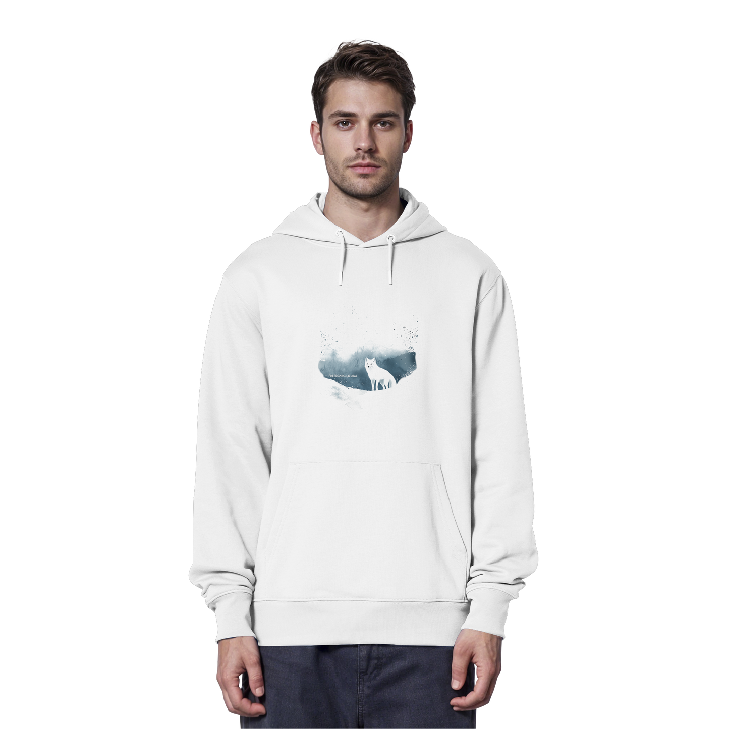 Schneefuchs Watercolor Style - Organic Hoodie