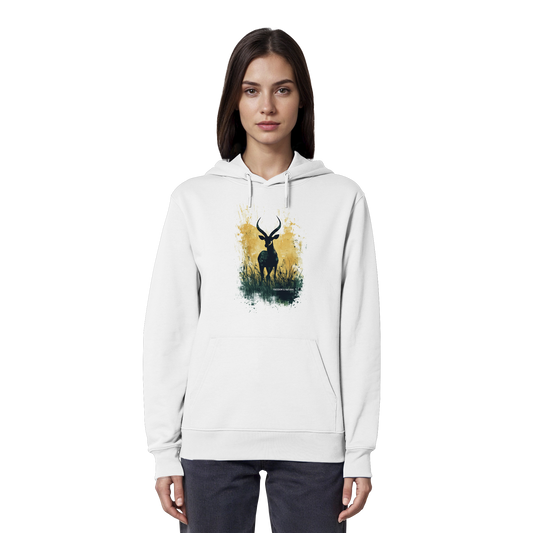 Antilope Watercolor Style - Organic Hoodie Damen