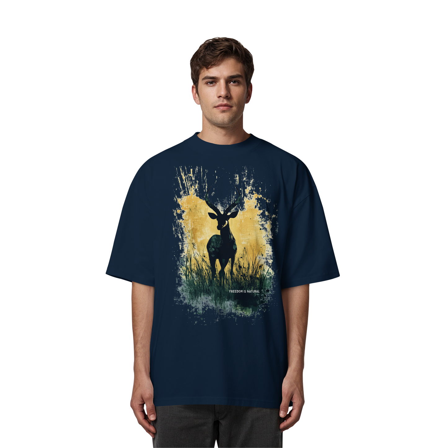 Antilope Watercolor Style - Unisex Organic Oversize Shirt
