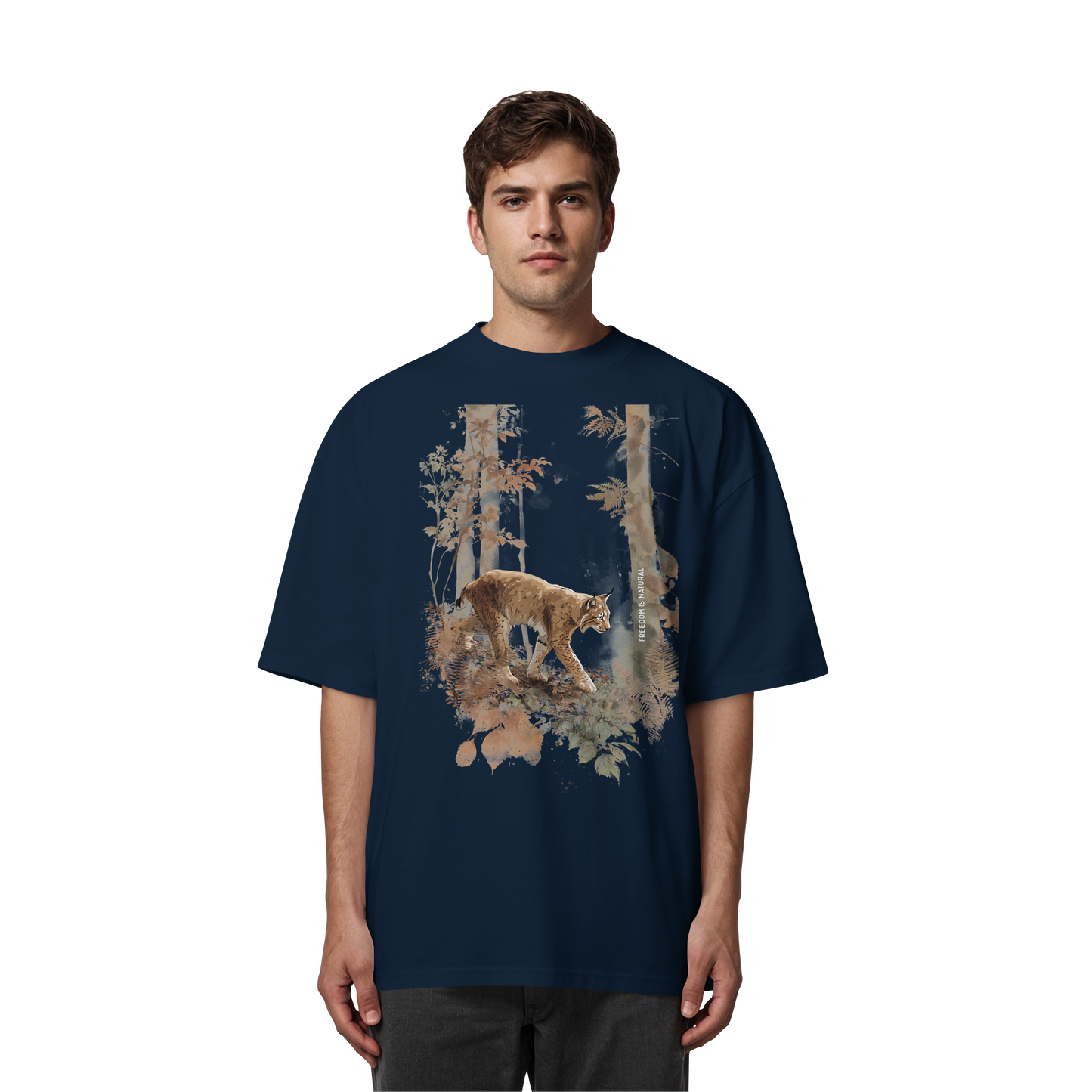 Luchs Watercolor Style - Organic Oversize Shirt