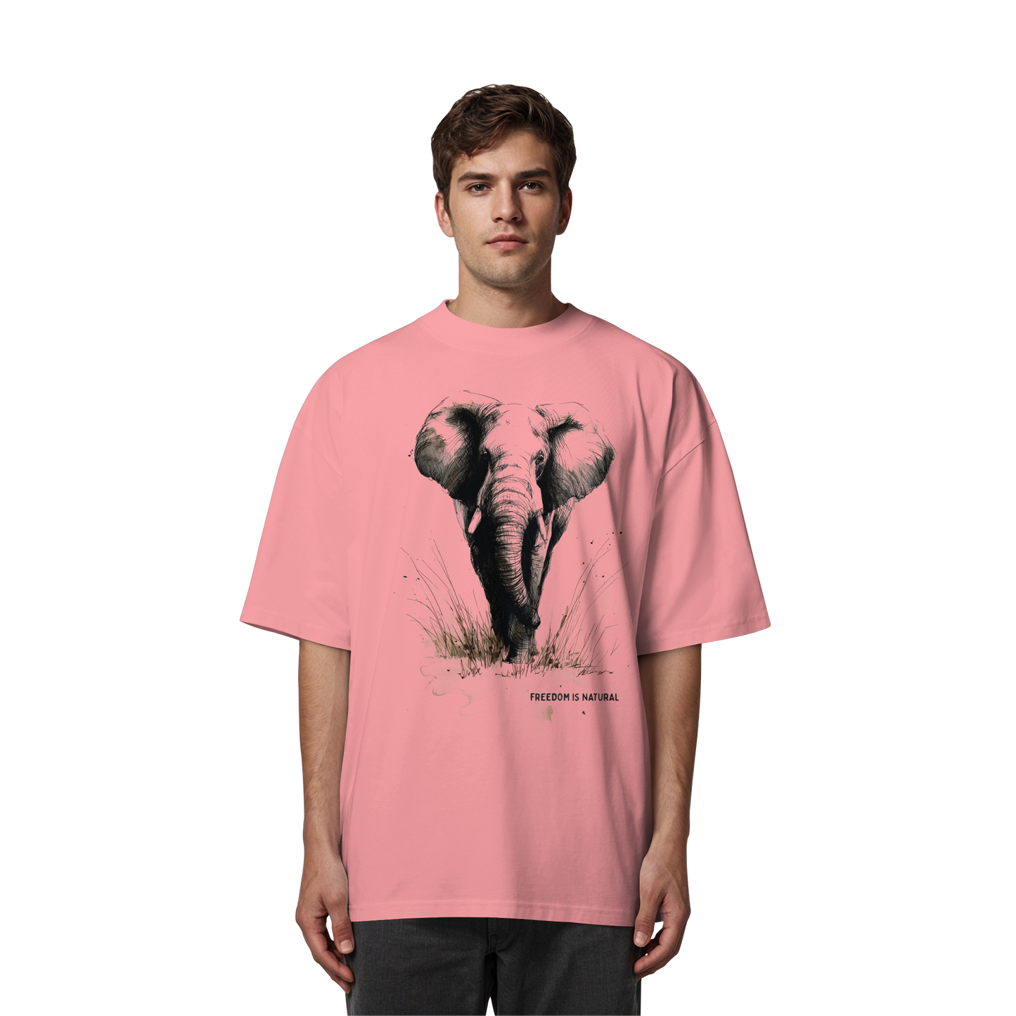 Elefant Sketch Art Style - Organic Oversize Shirt