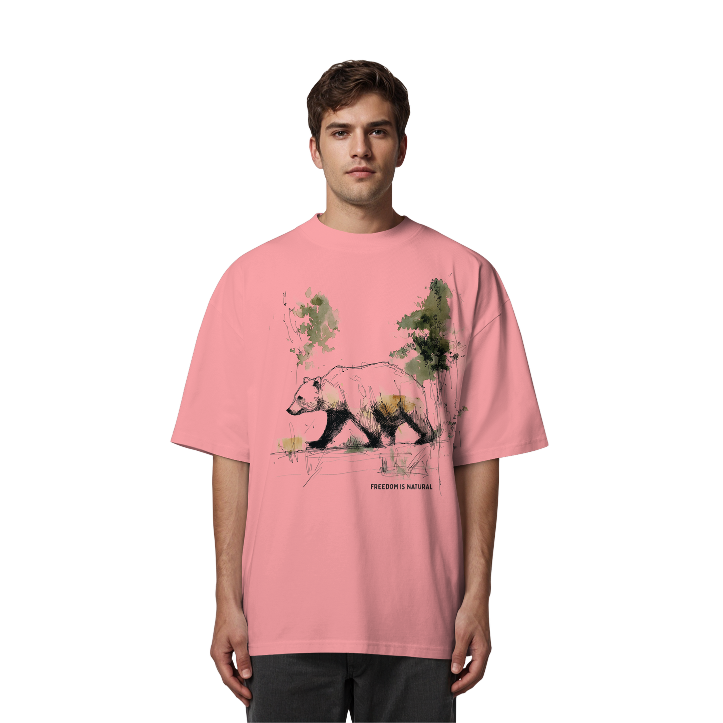 Bär Sketch Art Style - Organic Oversize Shirt