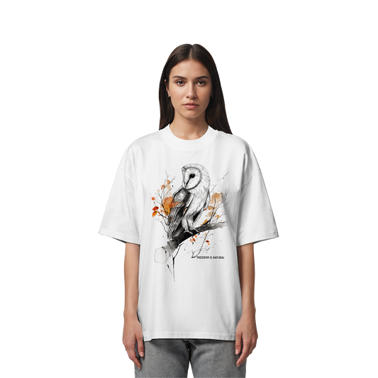 Eule Sketch Art Style - Organic Oversize Shirt