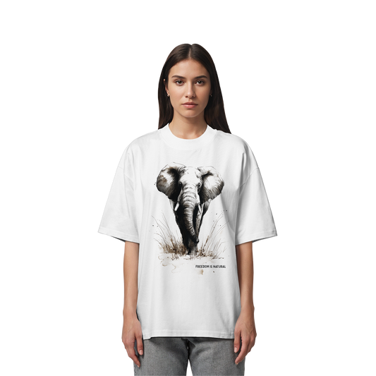 Elefant Sketch Art Style - Organic Oversize Shirt