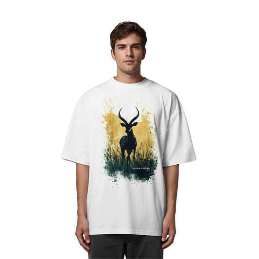 Antilope Watercolor Style - Unisex Organic Oversize Shirt