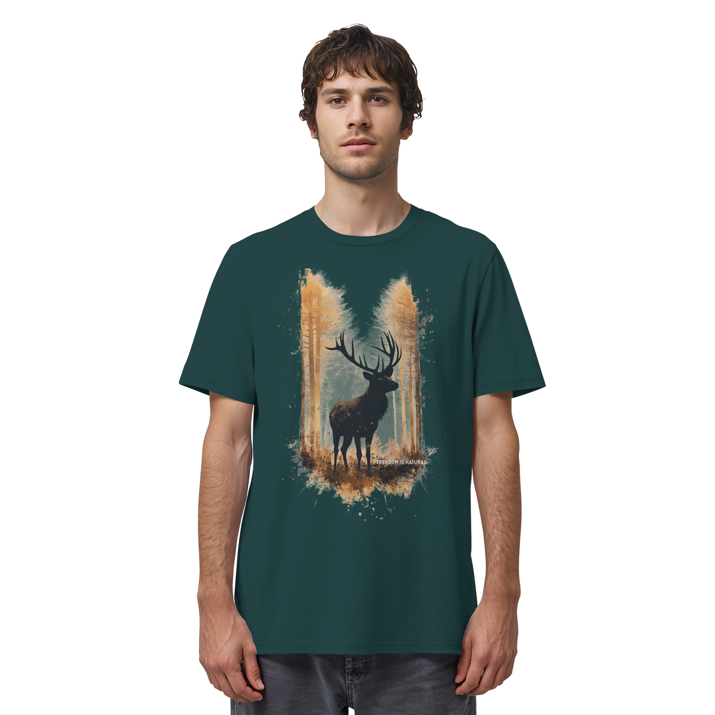 Hirsch Watercolor Style - Organic Shirt