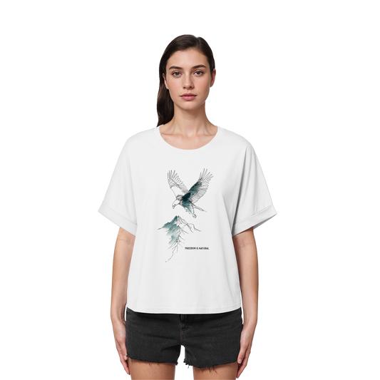 Adler Sketch Art Style - Womens Organic Rolled Sleeves T-Shirt