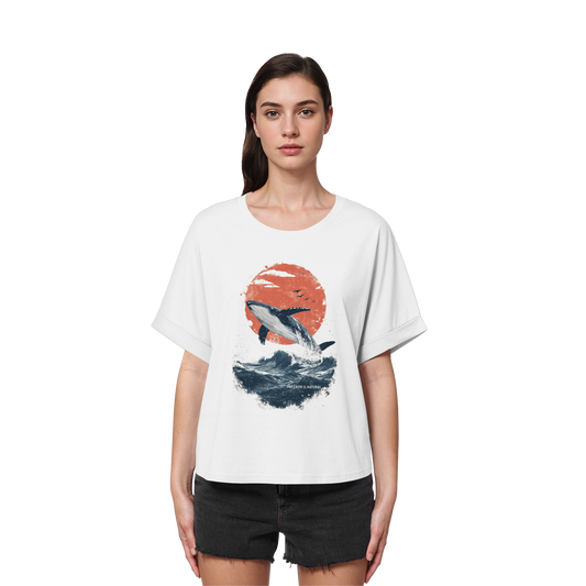 Wal Watercolor Style - Womens Organic Rolled Sleeves T-Shirt