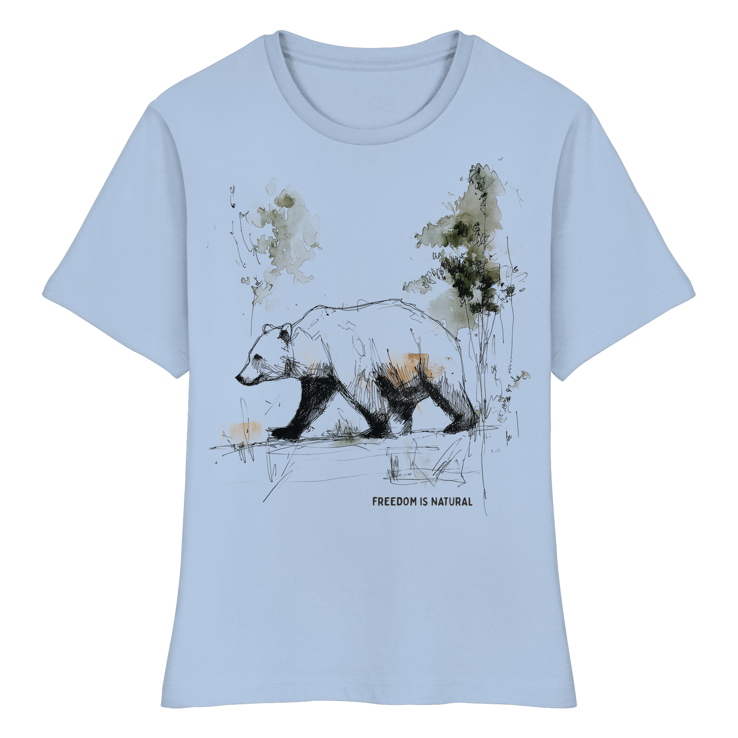 Bär Sketch Art Style - Fitted Ladies Organic Shirt