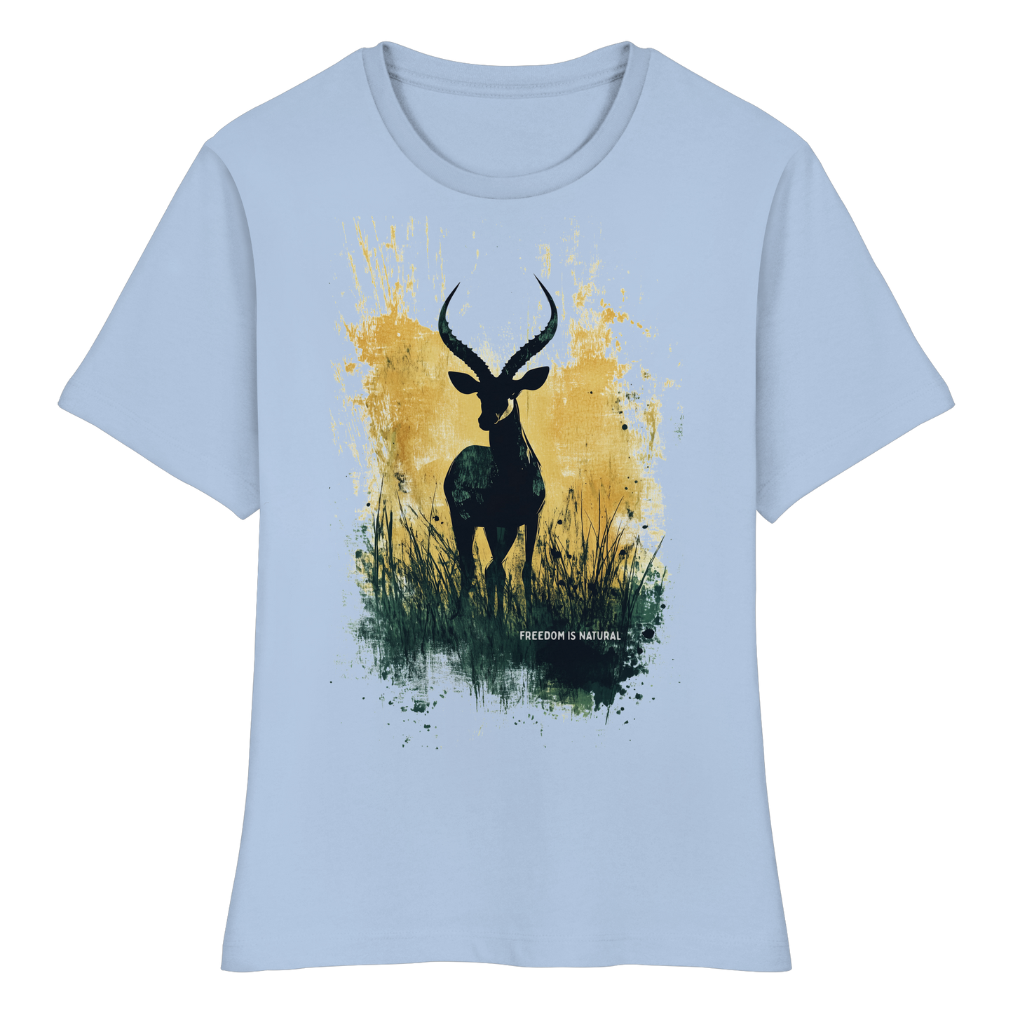 Antilope Watercolor Style - Fitted Ladies Organic Shirt