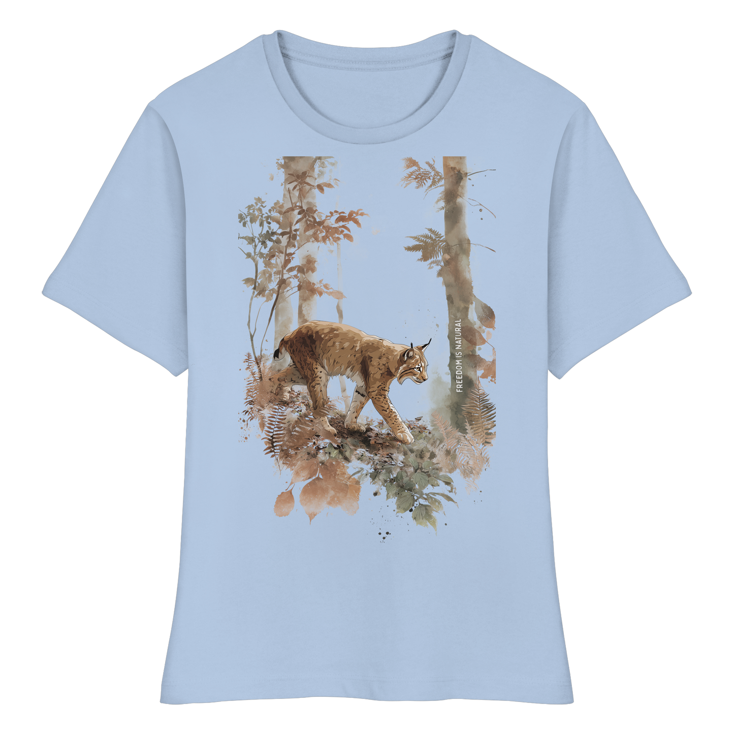 Luchs Watercolor Style - Fitted Ladies Organic Shirt