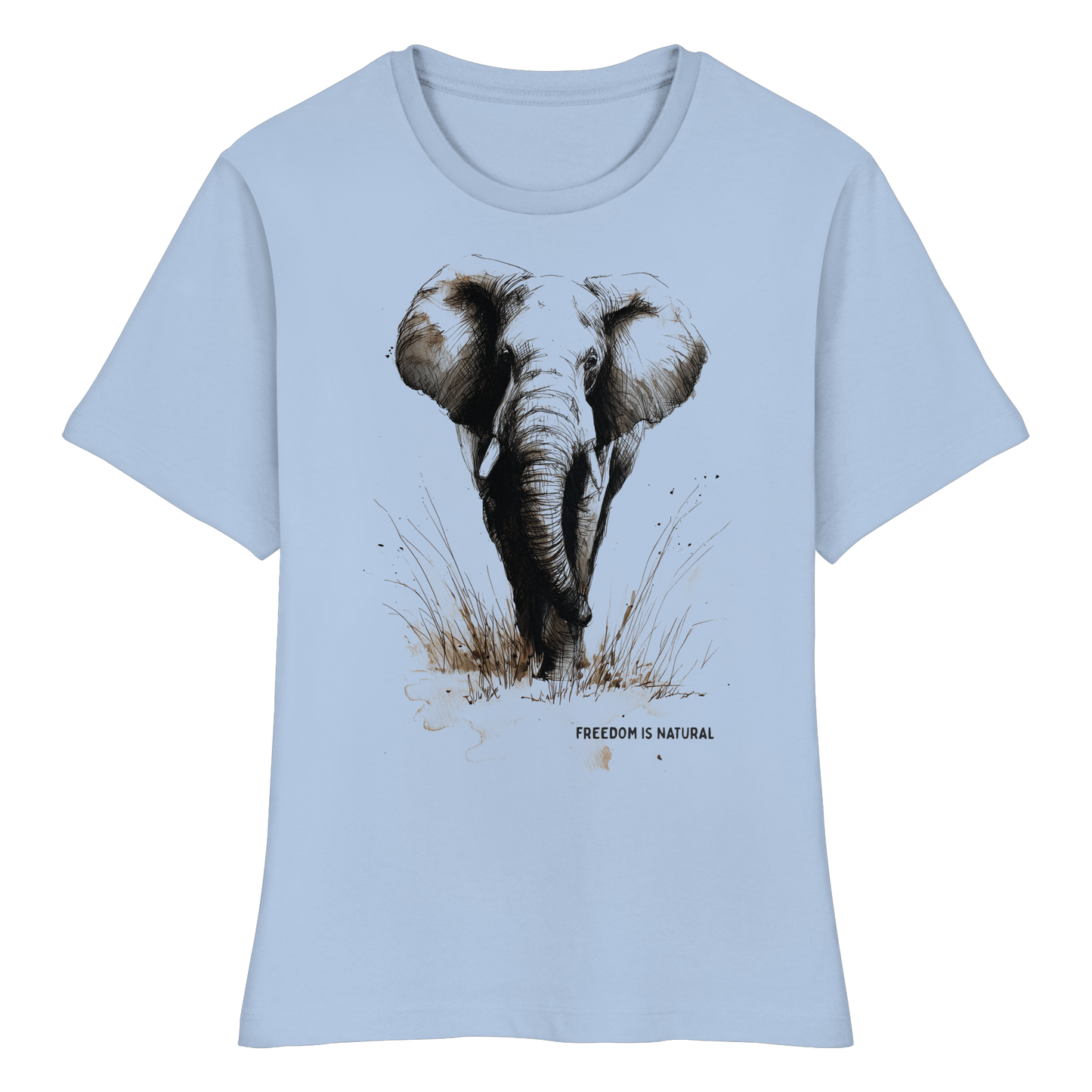 Elefant Sketch Art Style - Fitted Ladies Organic Shirt