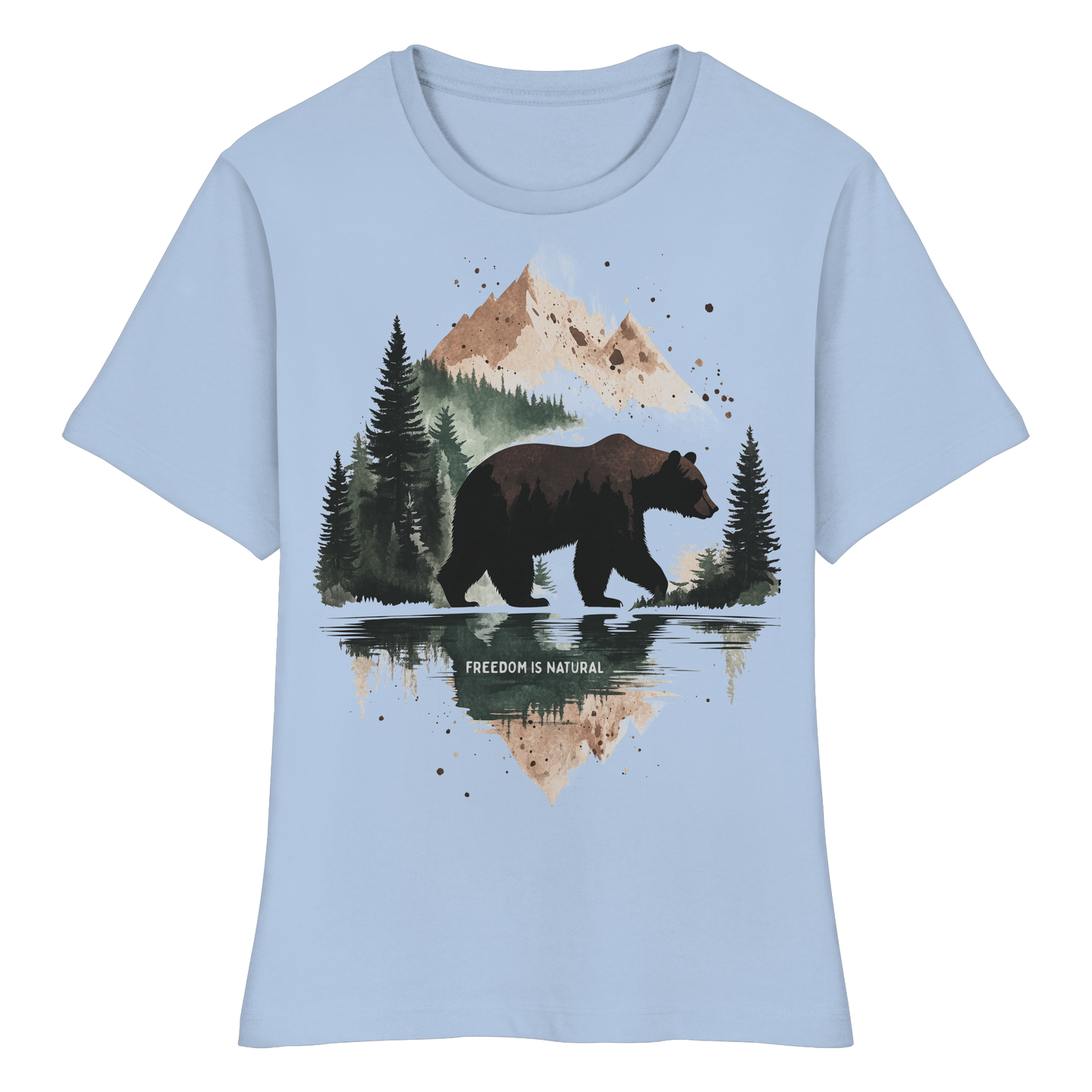 Bär Watercolor Style - Fitted Ladies Organic Shirt