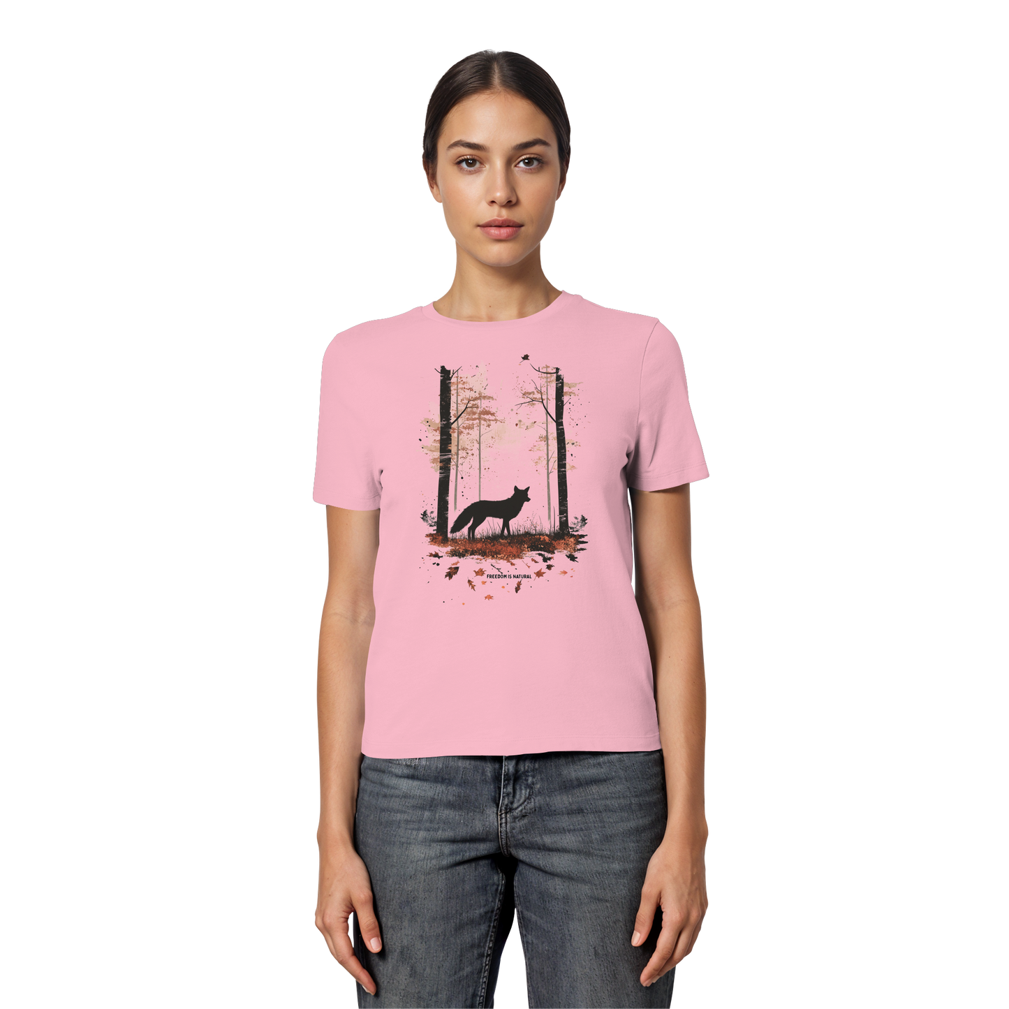 Fuchs Watercolor Style - Fitted Ladies Organic Shirt
