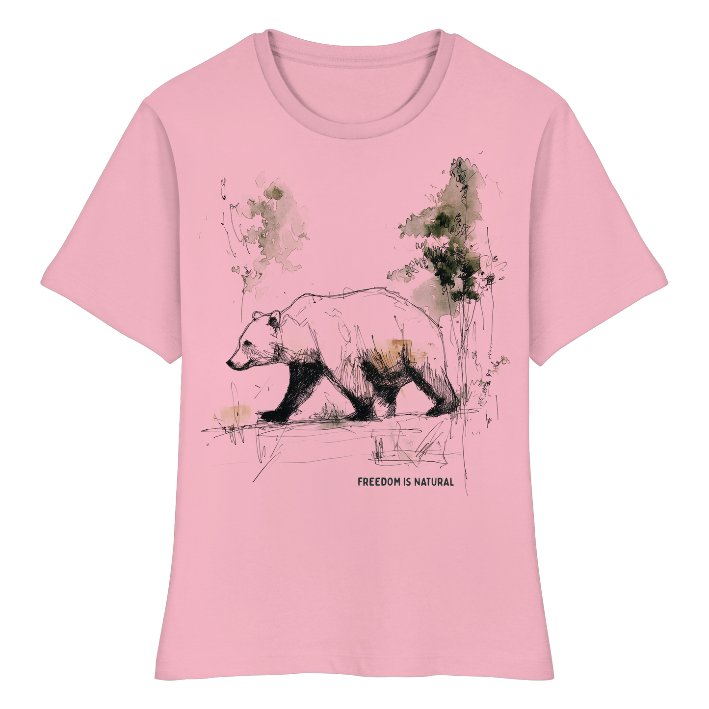 Bär Sketch Art Style - Fitted Ladies Organic Shirt