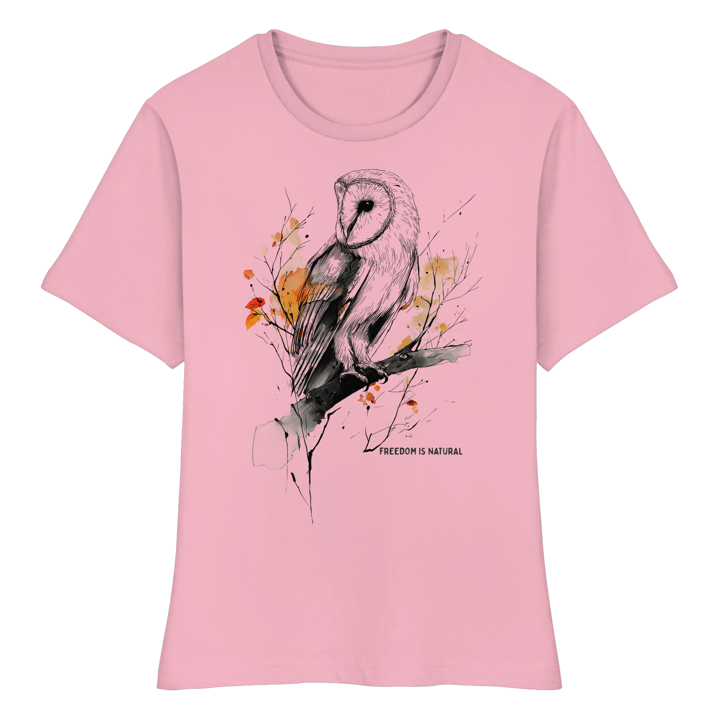 Eule Sketch Art Style - Fitted Ladies Organic Shirt
