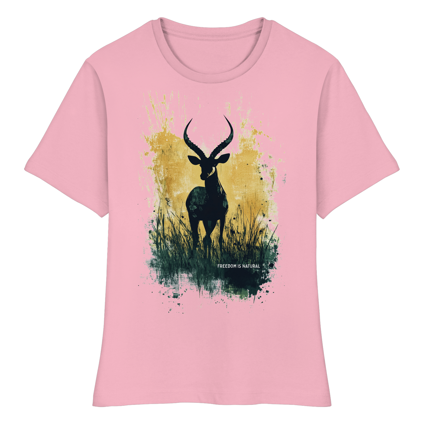 Antilope Watercolor Style - Fitted Ladies Organic Shirt