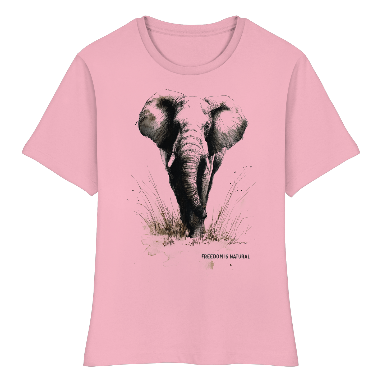 Elefant Sketch Art Style - Fitted Ladies Organic Shirt