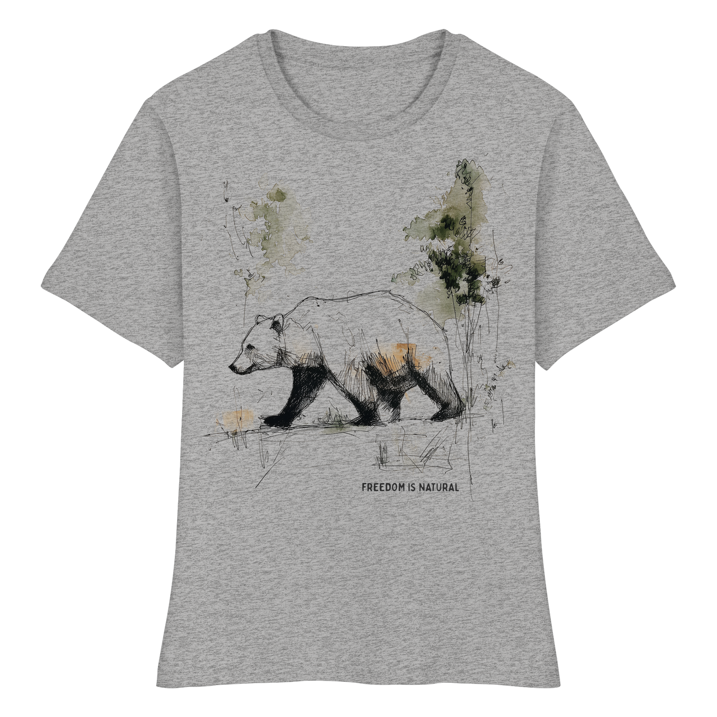 Bär Sketch Art Style - Fitted Ladies Organic Shirt