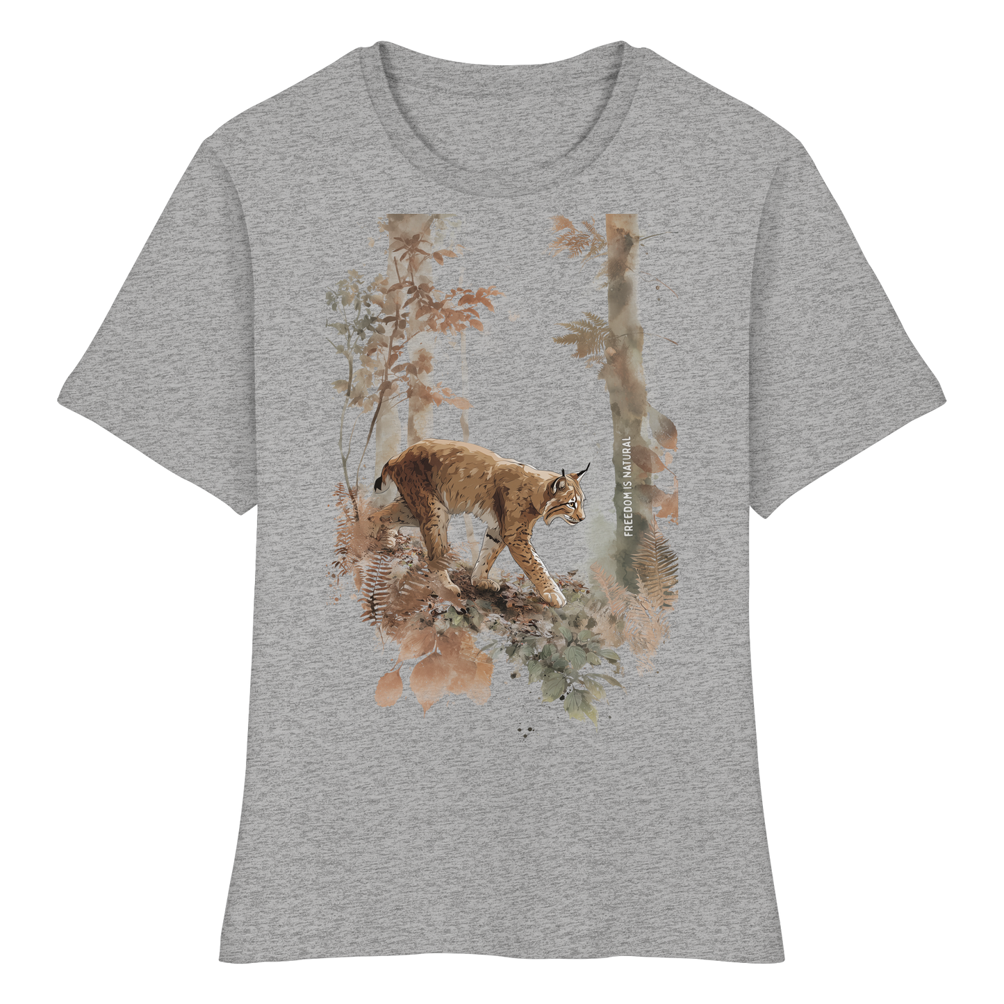 Luchs Watercolor Style - Fitted Ladies Organic Shirt