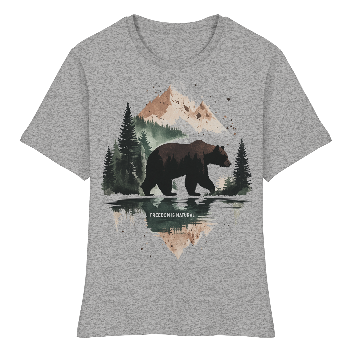 Bär Watercolor Style - Fitted Ladies Organic Shirt